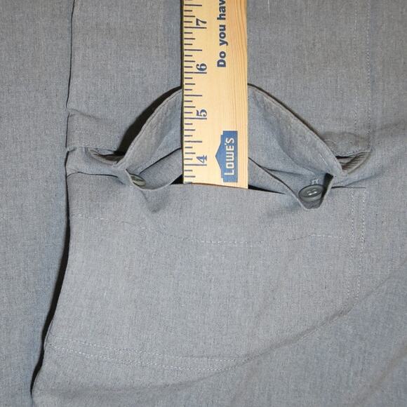 Baggy Wide Leg Chino Cargo Pants Gray 6 pocket Button Tie Y2k 90s Loose 2000 18 - Picture 12 of 15